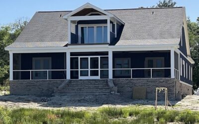 Screen in porch on new construction home in Oak Island, NC